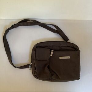 Baggallini Brown Crossbody Travel Organizer Bag Nylon – Multiple Pockets